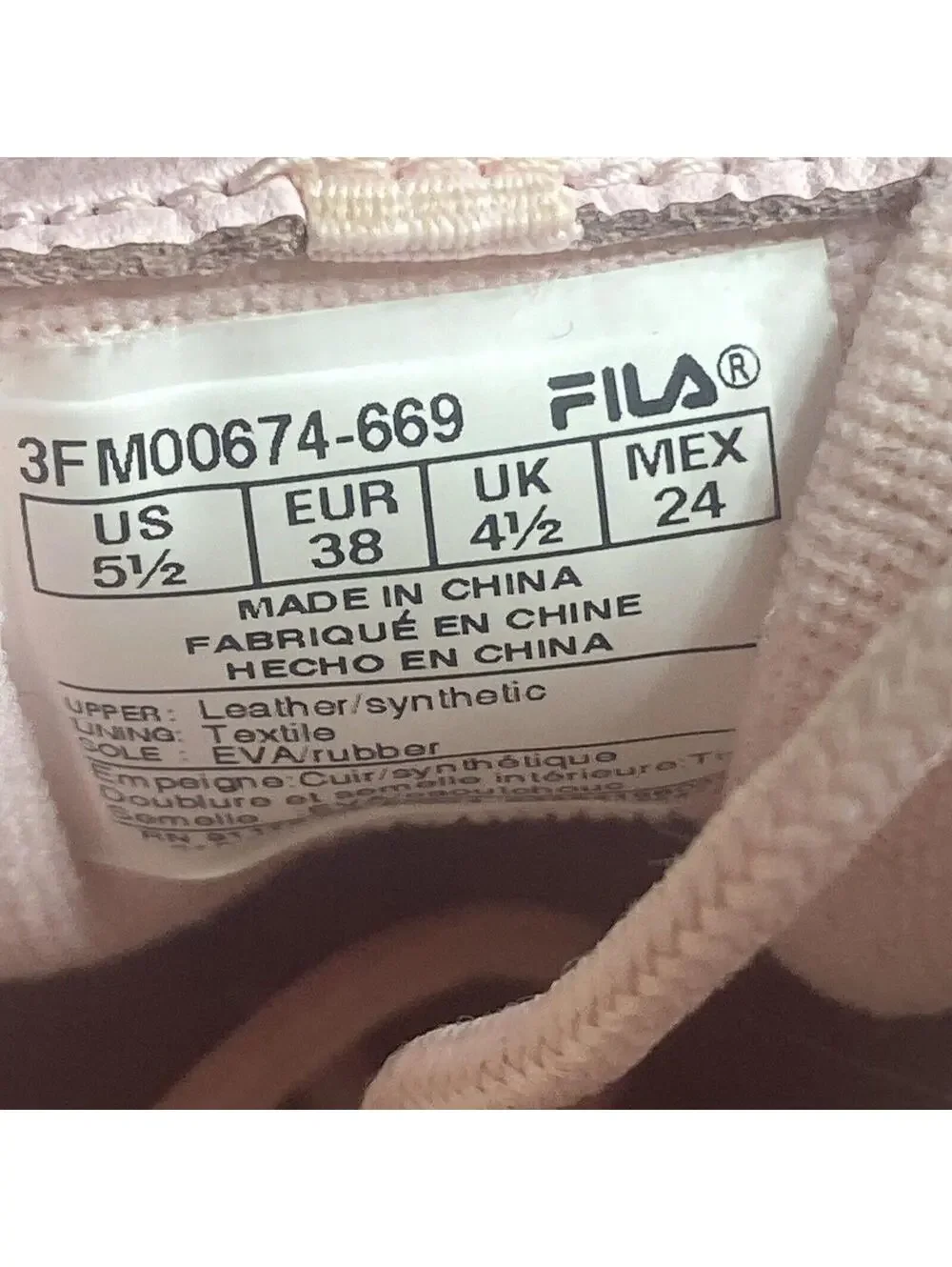 Fila Fila Disruptor II Pink Trainers Shoes UK 5.5 EU38 Girls Sneakers